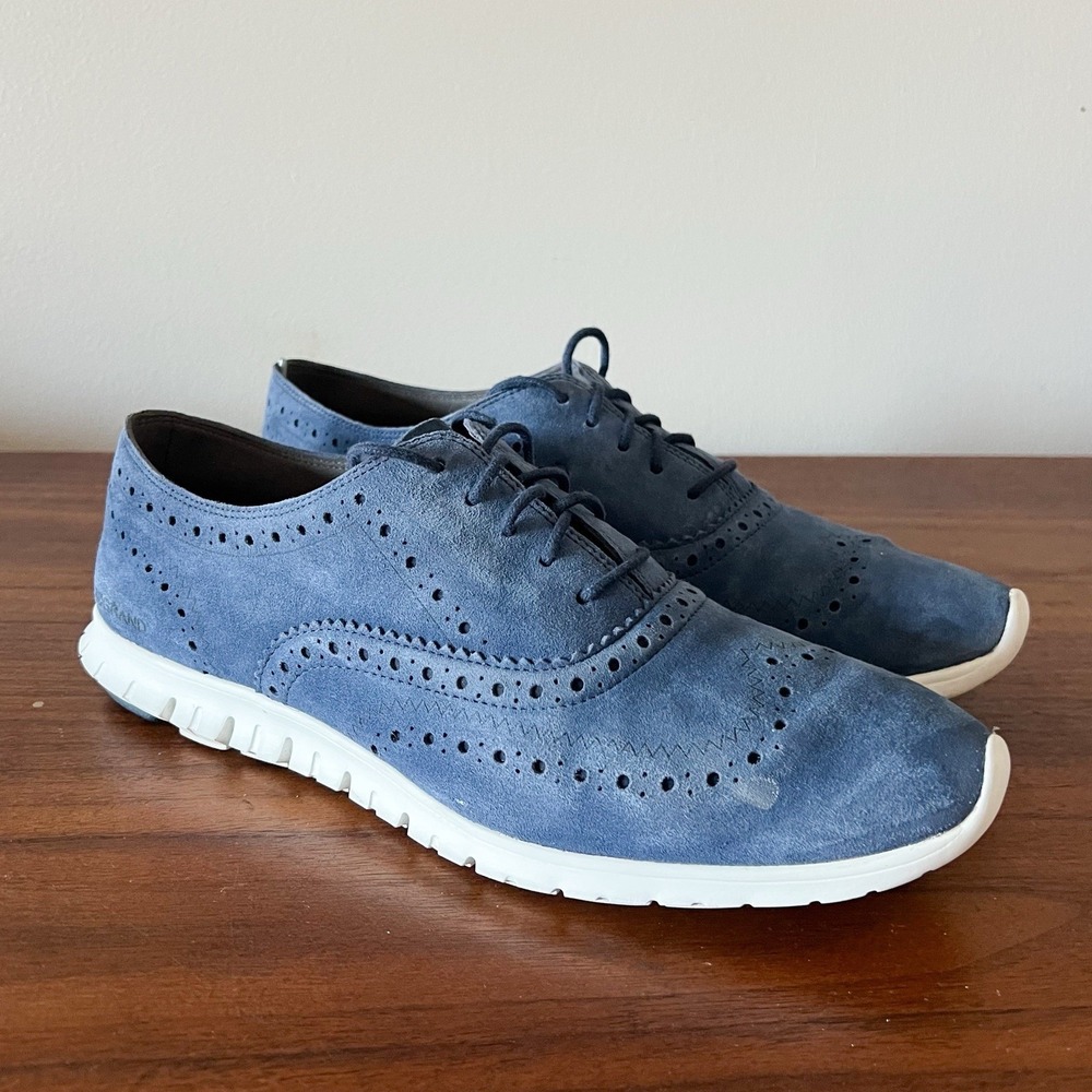 Cole Haan Blue Suede Wingtip Sneakers